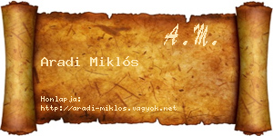 Aradi Miklós névjegykártya