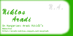 miklos aradi business card